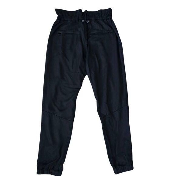 Pam & Gela Paperbag Pants Women's Small Black Ankle Zipper Casual Jogger - Picture 6 of 8